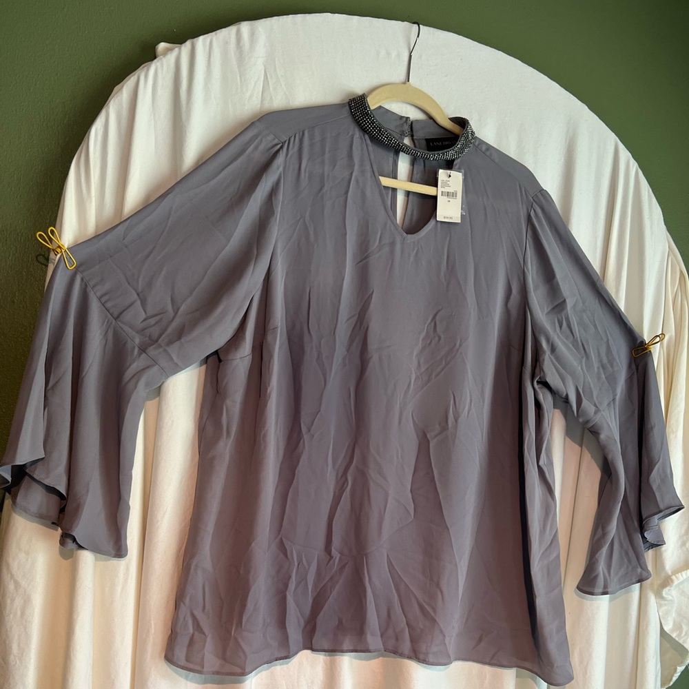 Lane Bryant Blouse with rhinestone collar Size 18